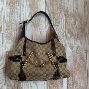 GUCCI Brown/beige GG Canvas 85th Anniversary Hobo